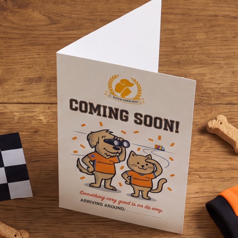 TailTees free bonuses - framed Furry Fan Certificate, Coming Soon cards and a personalised team hoodie on a wooden table