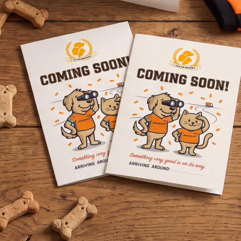 TailTees free bonuses - framed Furry Fan Certificate, Coming Soon cards and a personalised team hoodie on a wooden table