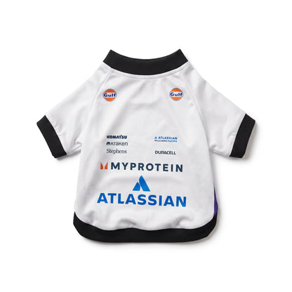 Williams 2025 racing dog shirt back view flat lay white jersey with team sponsor logos